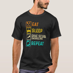 Sleep Scuba Schnorcheln Wiederholen Apnoe Diver Di T-Shirt