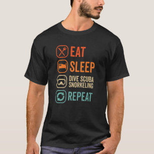 Sleep Scuba Wiederholung Scuba Diver Diver Schnork T-Shirt