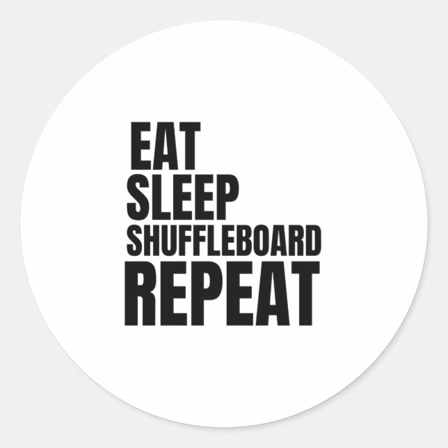 Sleep Shuffleboard wiederholen Runder Aufkleber (Vorderseite)