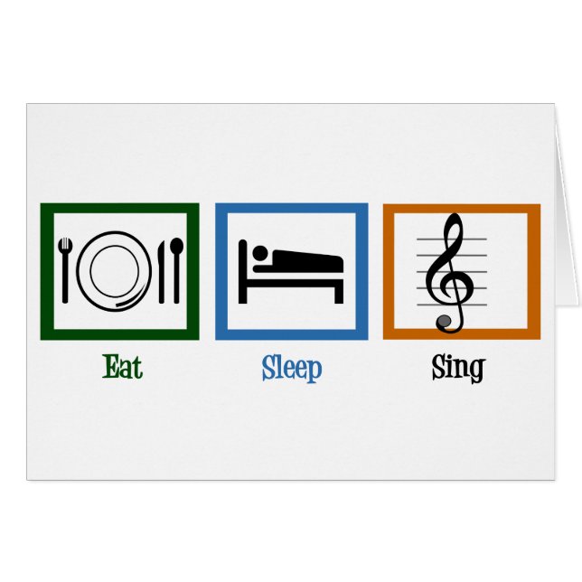 Sleep Sing Funny Choice Card essen (Vorderseite (Horizontal))