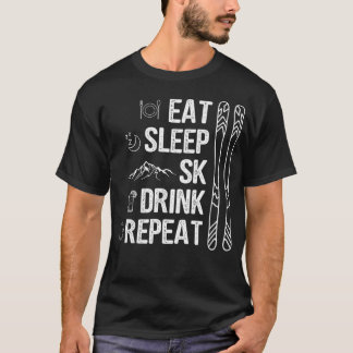Sleep Ski Area Pisten Skifahren Wintersport T-Shirt