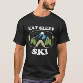 Sleep Ski Snowboard Goggles T - Shirt essen