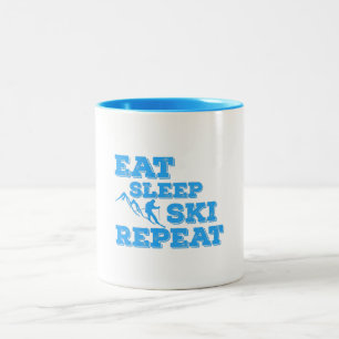Sleep Ski Wiederholung essen Zweifarbige Tasse