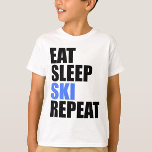 Sleep Ski Wiederholung Wintergebirge Skilodge T-Shirt