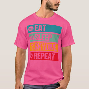 Sleep Skydive essen Wiederholung eines Fallschirms T-Shirt