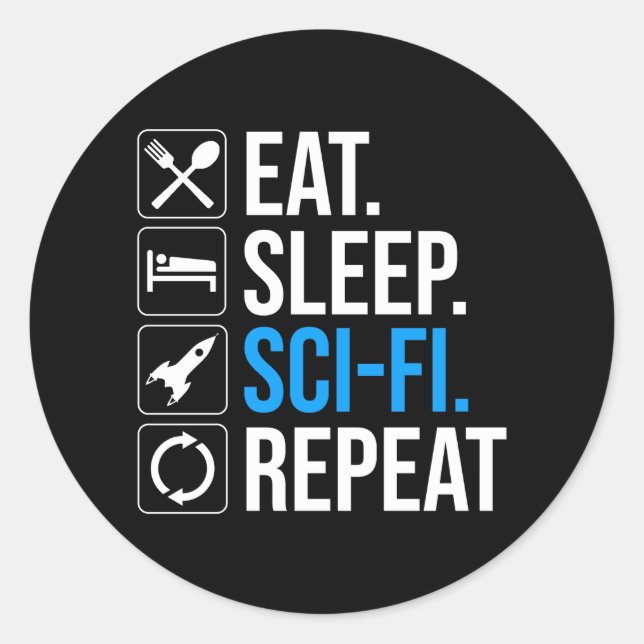 Sleep Sleep-Sci-Fi Wiederholung Runder Aufkleber (Vorderseite)