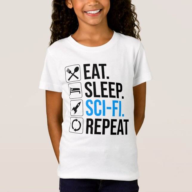 Sleep Sleep-Sci-Fi Wiederholung T-Shirt (Vorderseite)