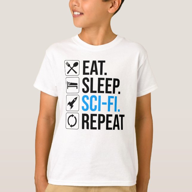 Sleep Sleep-Sci-Fi Wiederholung T-Shirt (Vorderseite)