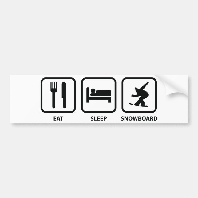 Sleep Snowboard essen Autoaufkleber (Vorne)