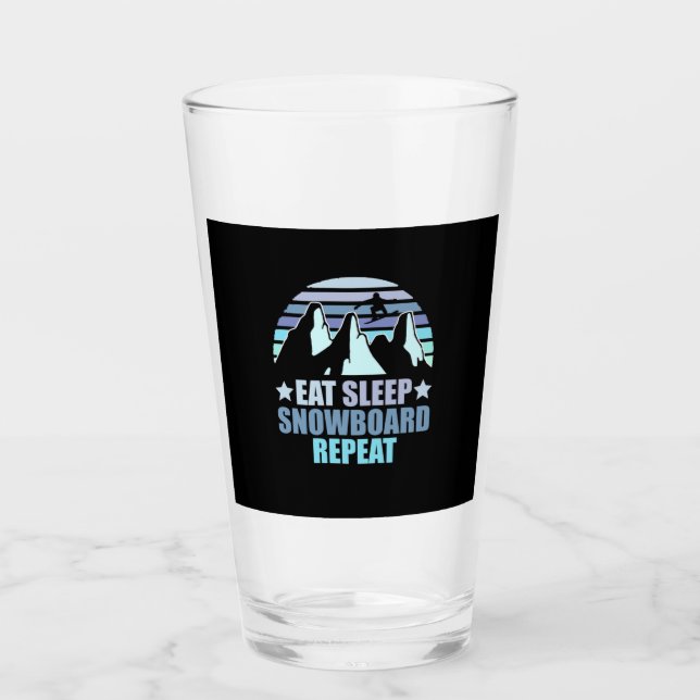 Sleep Snowboard essen Wiederholung Glas (Vorderseite)