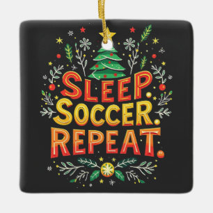Sleep Soccer Wiederholung Weihnachtsbaum Fußball L Keramikornament
