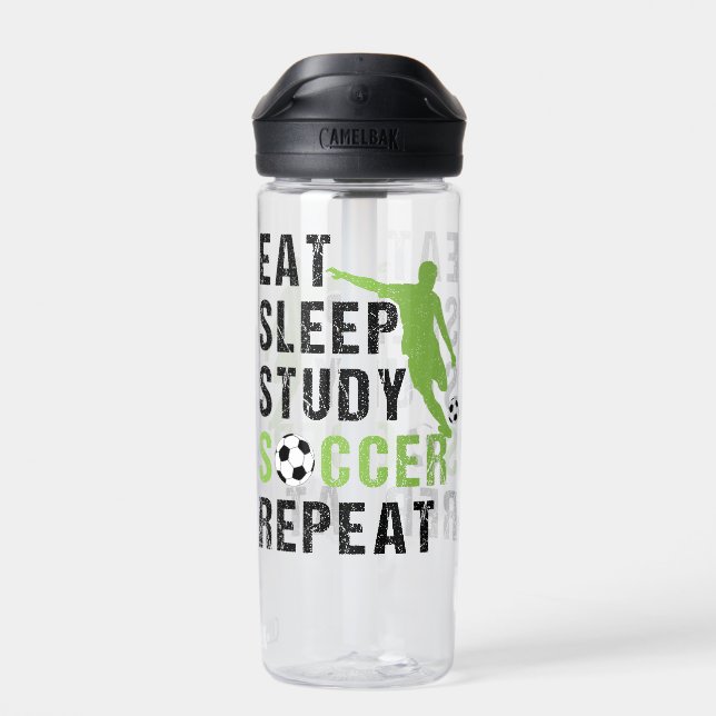 Sleep Study Soccer Wiederholung Boy Soccer Player  Trinkflasche (Rückseite)