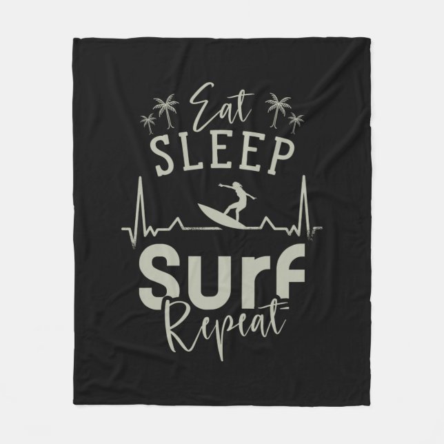 Sleep Surf wiederholen Fleecedecke (Vorderseite)
