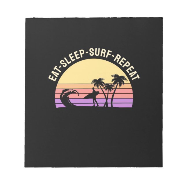 Sleep Surf wiederholen Notizblock (Vorderseite)