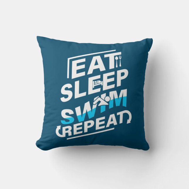 Sleep Swim essen Kissen (Vorderseite)