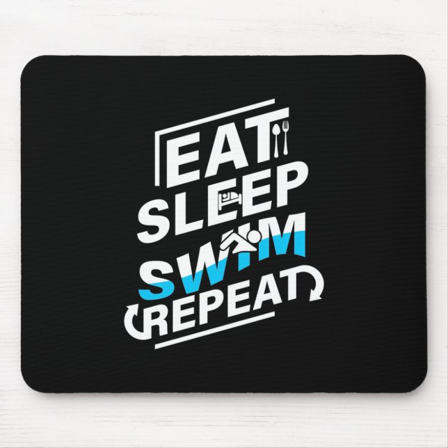 Sleep Swim essen Mousepad (Vorne)