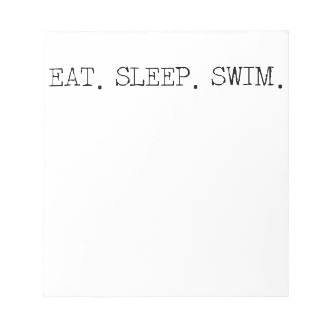 Sleep Swim essen Notizblock (Vorderseite)