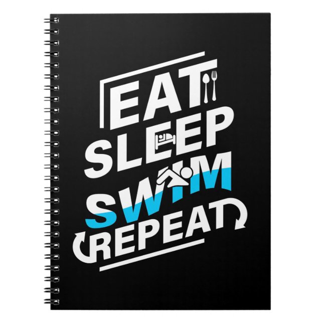 Sleep Swim essen Notizblock (Vorderseite)