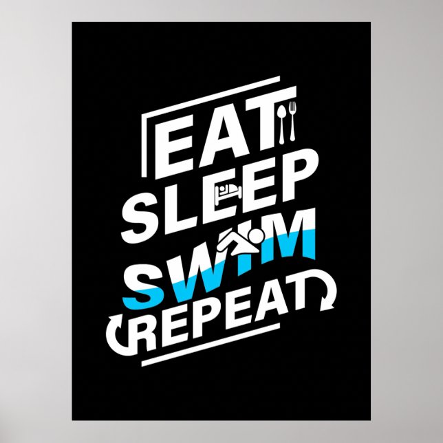 Sleep Swim essen Poster (Vorne)