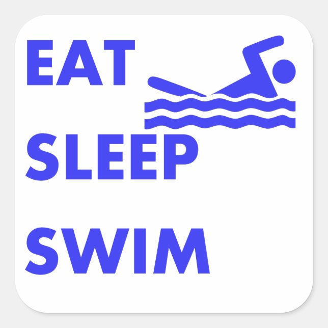 Sleep Swim essen Quadratischer Aufkleber (Vorderseite)
