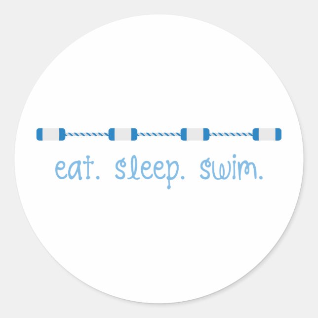 Sleep Swim essen Runder Aufkleber (Vorderseite)