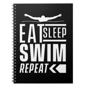 Sleep Swim wiederholen Notizblock