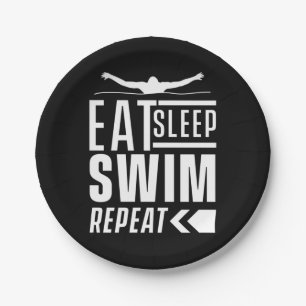 Sleep Swim wiederholen Pappteller