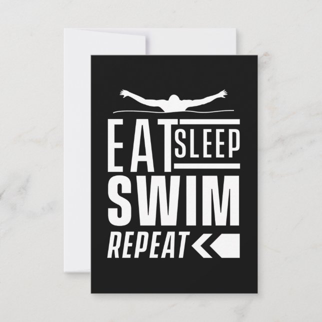 Sleep Swim wiederholen RSVP Karte (Vorderseite)