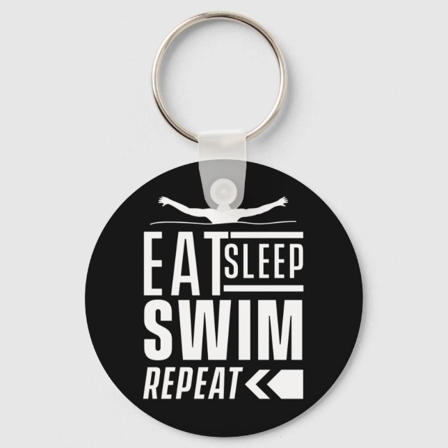 Sleep Swim wiederholen Schlüsselanhänger (Vorderseite)