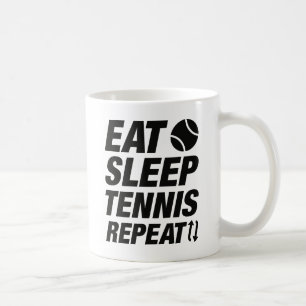 Sleep Tennis essen Wiederholung Kaffeetasse