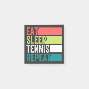 Sleep Tennis wiederholen Post-it Klebezettel