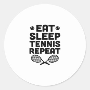Sleep Tennis wiederholen Runder Aufkleber