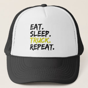 Sleep Truck Repeat Trucker Driver essen Truckerkappe