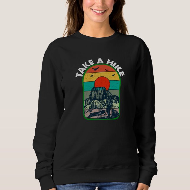 Sleep-Wanderung essen Wiederholen lustig Sweatshirt (Vorderseite)