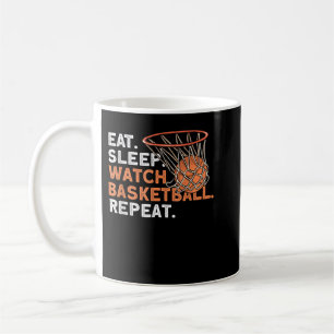 Sleep Watch Basketball Wiederholung essen - Funny Kaffeetasse