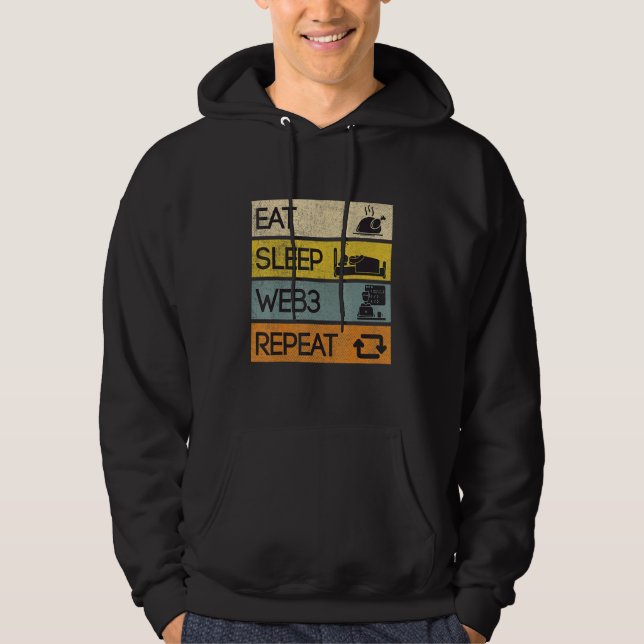 Sleep Web3 wiederholen Hoodie (Vorderseite)