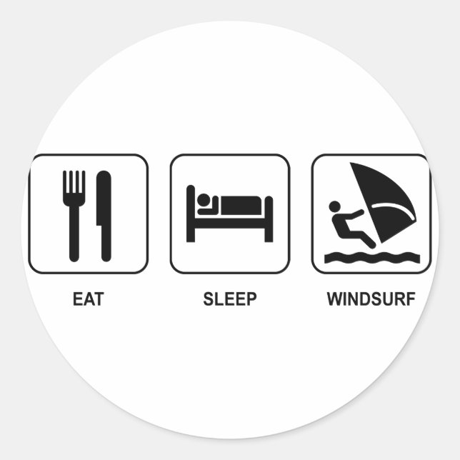 Sleep Windsurf Sticker essen (Vorderseite)