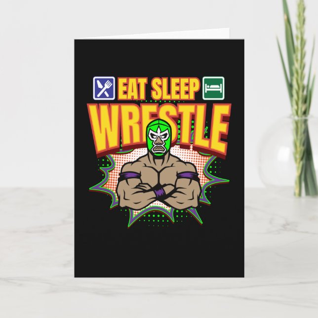 Sleep Wrestle Lucha Libre Wrestling Karte (Vorderseite)