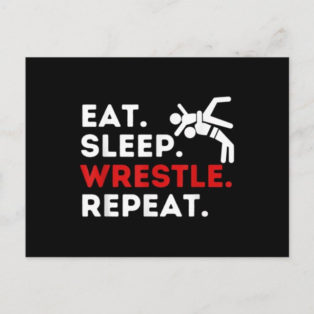 Sleep Wrestle Repeat - Funny Wrestling & Postkarte (Vorderseite)