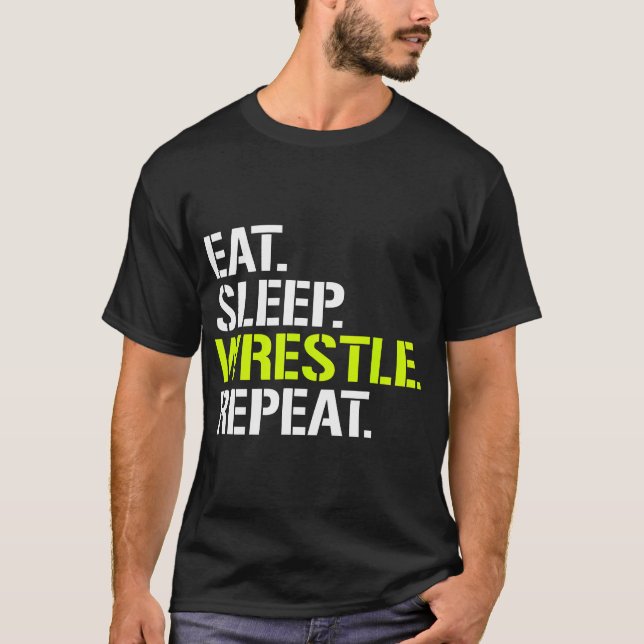 Sleep Wrestle Shirt wiederholen - Cooler Wrestling (Vorderseite)