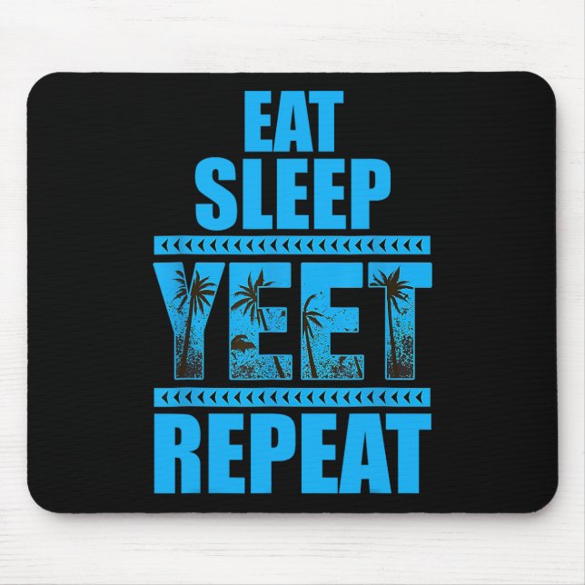 Sleep Yeet Wiederholung Vintag essen Mousepad (Vorne)