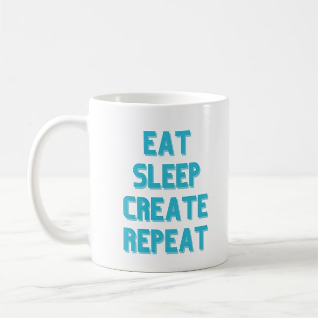 Sleep zu essen Wiederholung erstellen Kaffeetasse (Links)