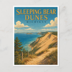 Sleeping Bear Dunes Michigan Dune Overlook GeoSaga Postkarte