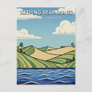 Sleeping Bear Dunes Michigan Reise Postkarte