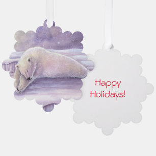 Sleeping Bear Eisbär-Weihnachtskunst Ornament Karte