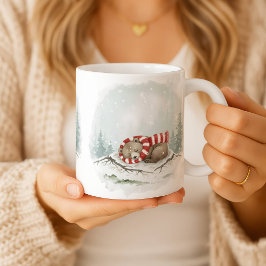 Sleeping Bear Mug Cozy Watercolor Christmas Gift  Kaffeetasse