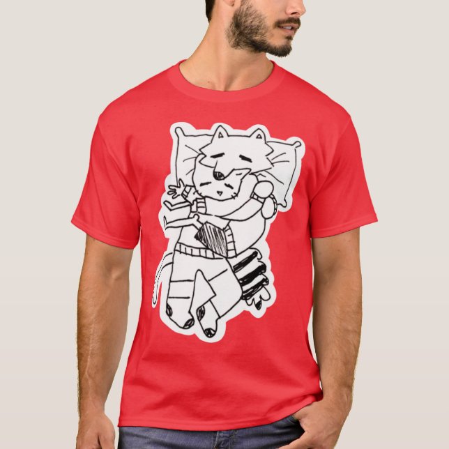 Sleeping Billie and Mittens friends T-Shirt (Vorderseite)