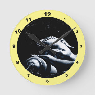 Sleeping Buddha, BW Dharma Boutique (clock) Runde Wanduhr