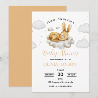 Sleeping Bunny Baby Shower Invitation