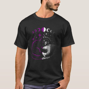 Sleeping Cat Ace Pride Mondphasen Cozy LGBTQ Magi T-Shirt